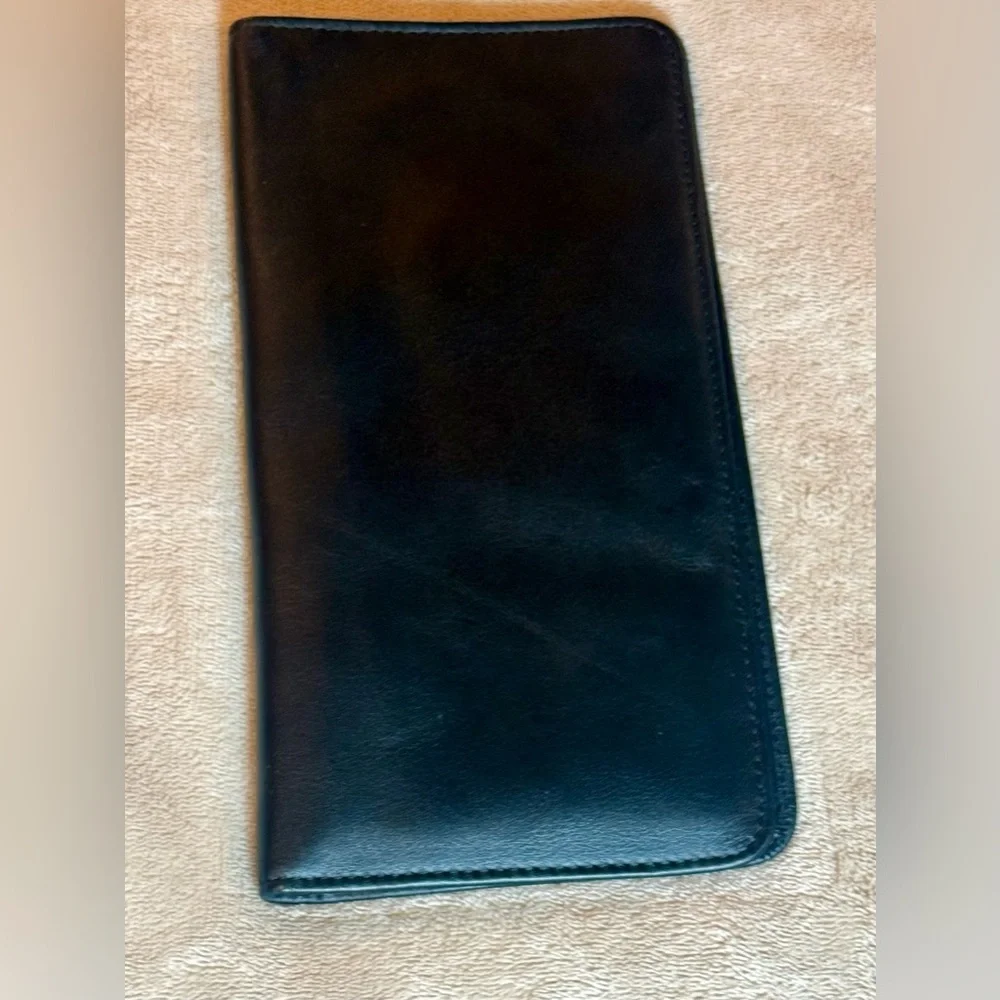 Royce Black Passport Holder Leather Vanderbilt Peabody College stamped inside